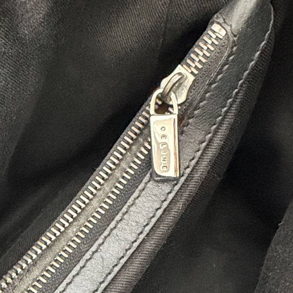 Celine Vintage CELINE Macadam Canvas Boogie Hand Bag Dark Brown Black Silver - Picture 10 of 13